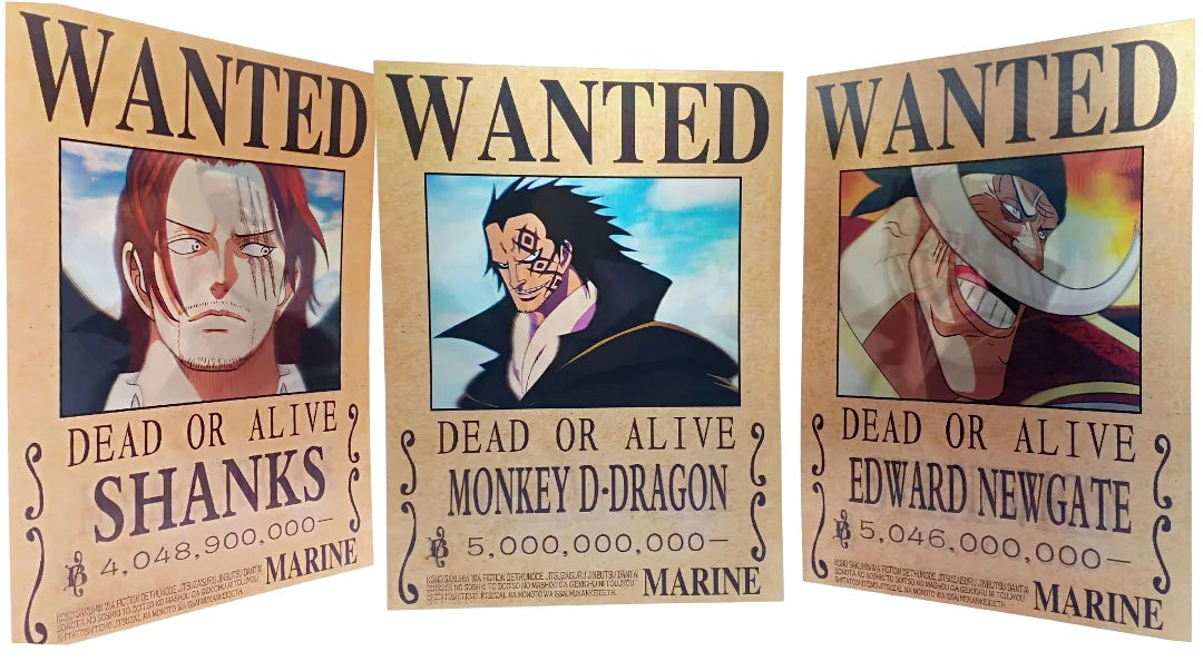 One Piece Wanted Poster - Shanks, Monkey D Dragon & Newgate
