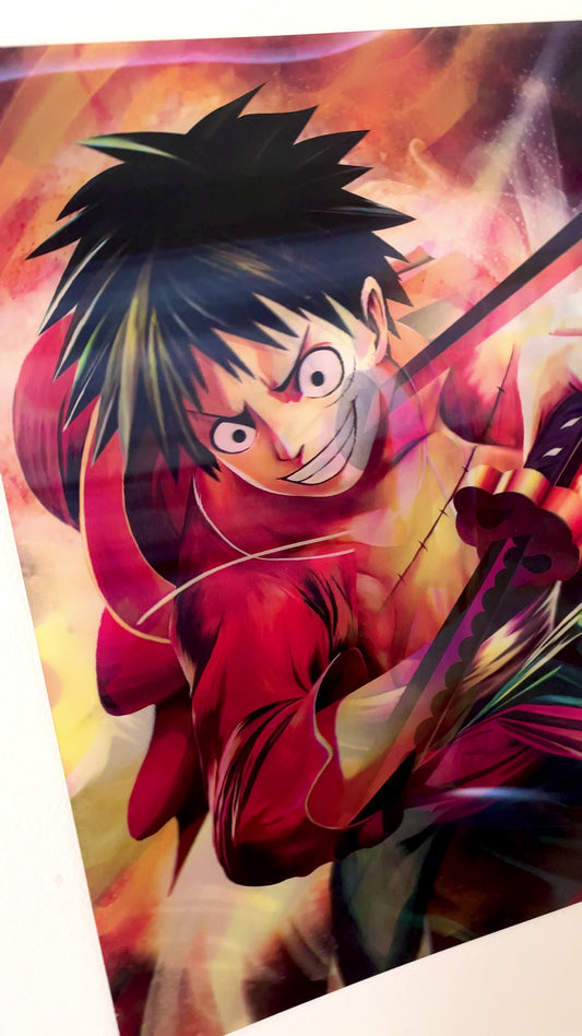 One piece Zoro Luffy Sabo 3D Lenticular Poster